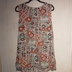Sleeveless Printed Top in Rust & Green